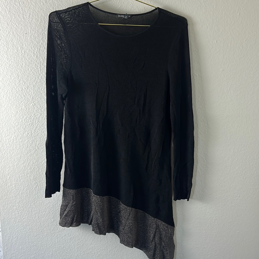 Eileen Fisher Sheer Knit Sweater Top